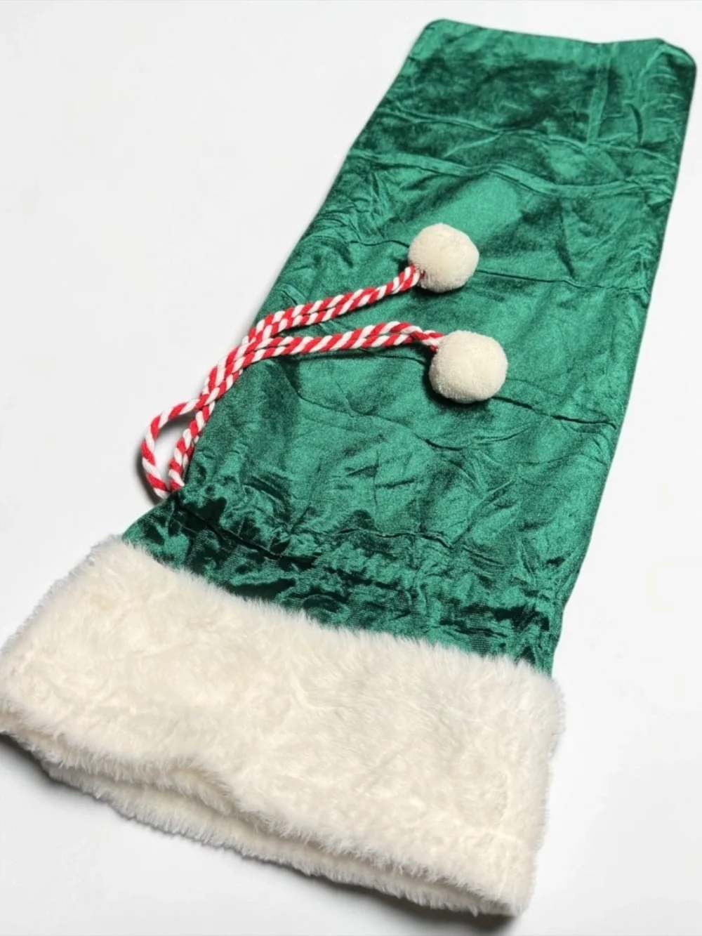 2 Pc Velvet Santa Sack Set Green Christmas Gift Bags Large Drawstring